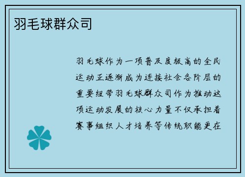 羽毛球群众司
